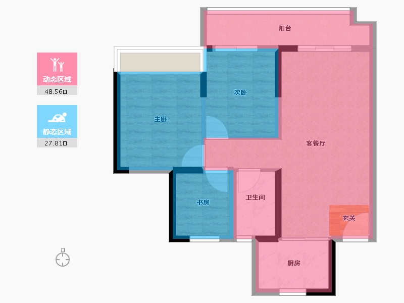 广东省-湛江市-绿地新里海玥公馆-68.00-户型库-动静分区