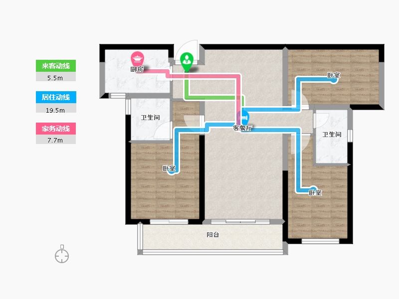 湖南省-长沙市-梅溪湖玺悦-103.71-户型库-动静线