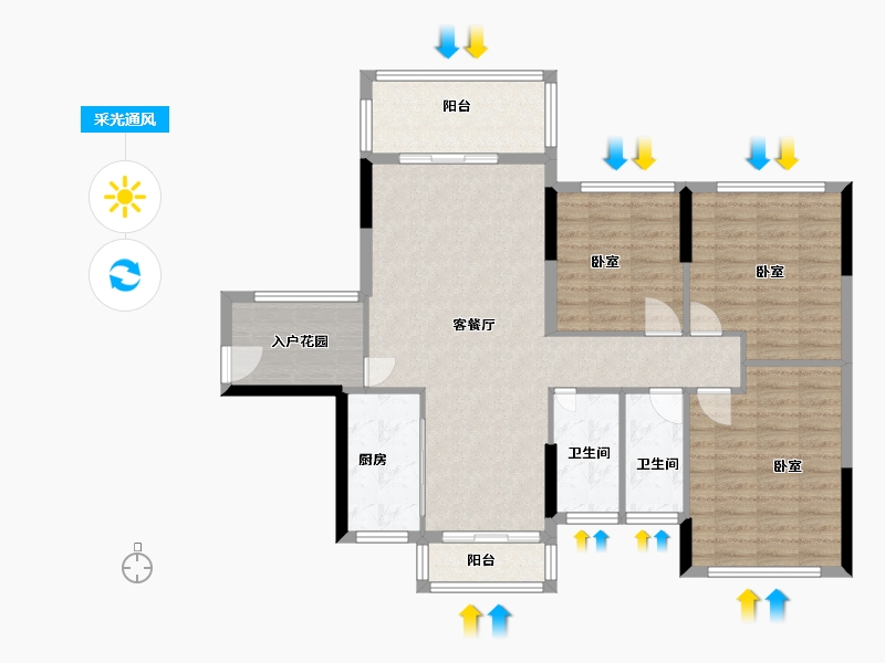 广东省-河源市-汇景外滩8号-102.00-户型库-采光通风