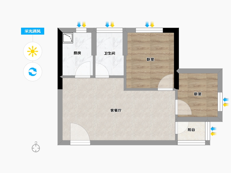 广东省-深圳市-润科华府-37.08-户型库-采光通风