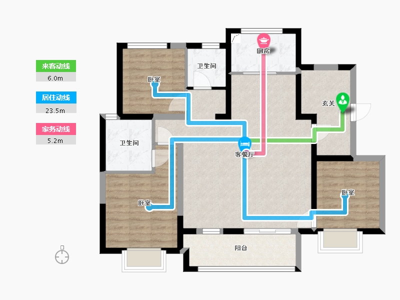 宁夏回族自治区-银川市-万科城市之光-94.38-户型库-动静线