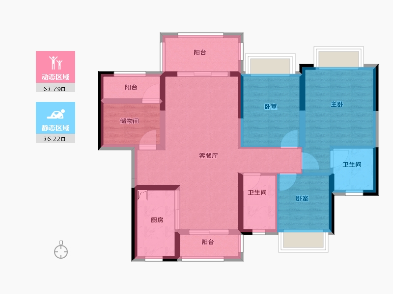 广东省-佛山市-雅居乐融创三江府-88.00-户型库-动静分区