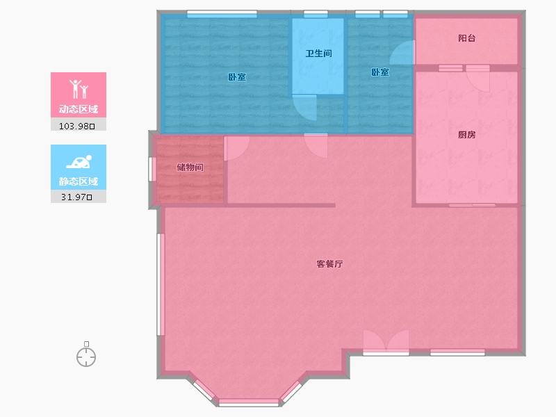 广西壮族自治区-玉林市-博白碧桂园-126.60-户型库-动静分区