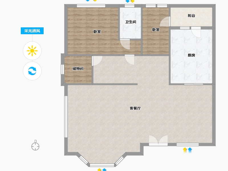 广西壮族自治区-玉林市-博白碧桂园-126.60-户型库-采光通风