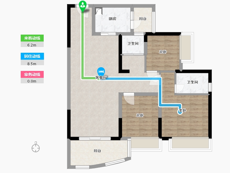 重庆-重庆市-腾龙居公园华府-89.99-户型库-动静线