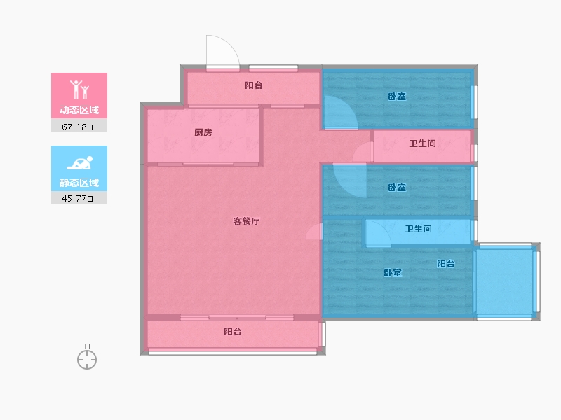 广东省-清远市-滨江尚品-103.35-户型库-动静分区