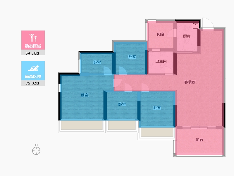 广东省-深圳市-龙光玖龙台住宅-81.99-户型库-动静分区