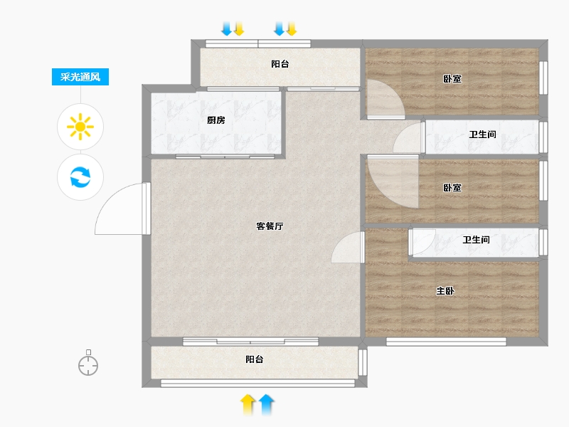 广东省-清远市-滨江尚品-96.86-户型库-采光通风