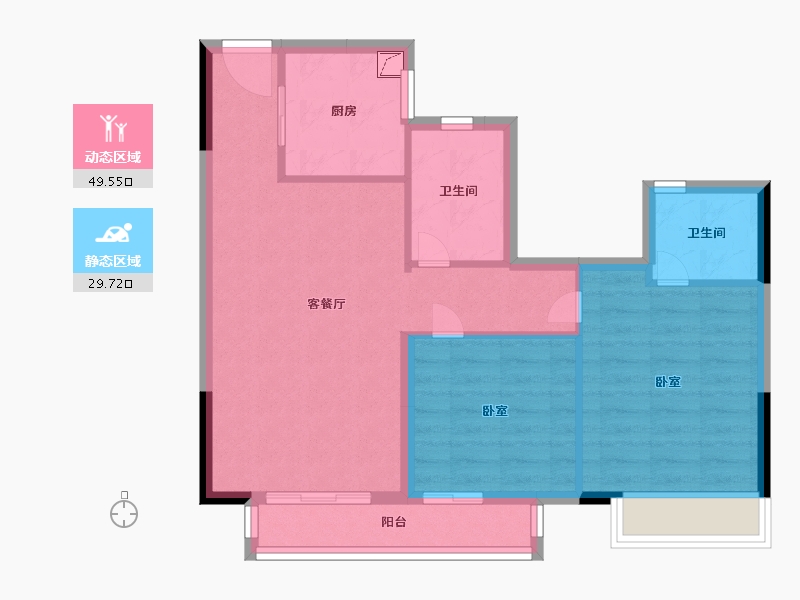 浙江省-嘉兴市-万科·平澜玖著-70.99-户型库-动静分区