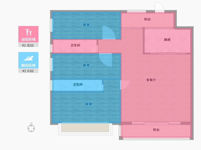 广东省-清远市-滨江尚品-96.89-户型库-动静分区