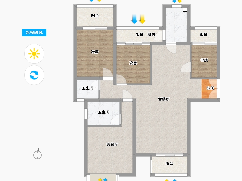 福建省-莆田市-万好国际ECO城-102.60-户型库-采光通风