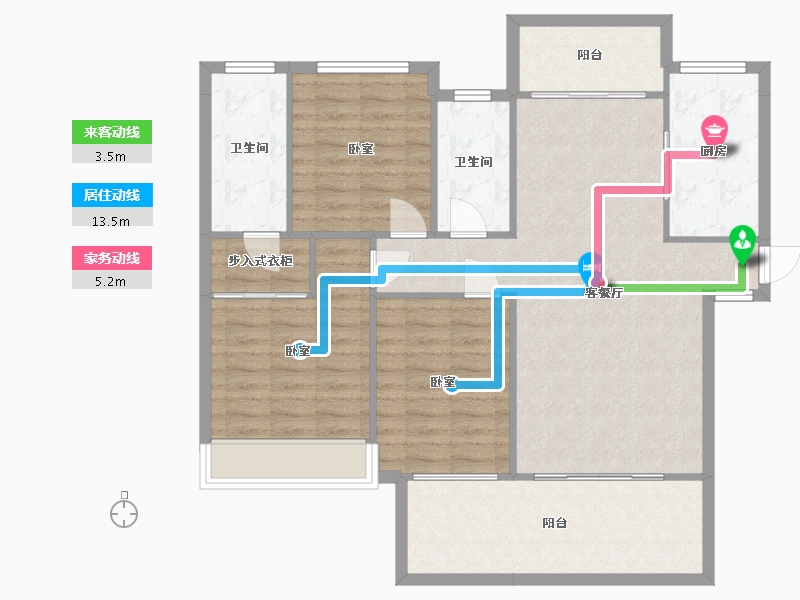 湖南省-衡阳市-新时代广场-105.69-户型库-动静线