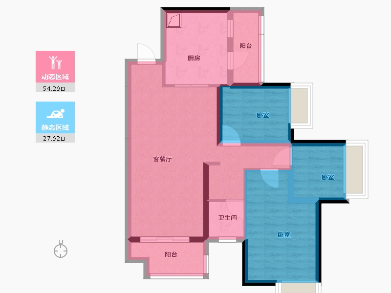 广东省-阳江市-绿地城际空间站-72.05-户型库-动静分区