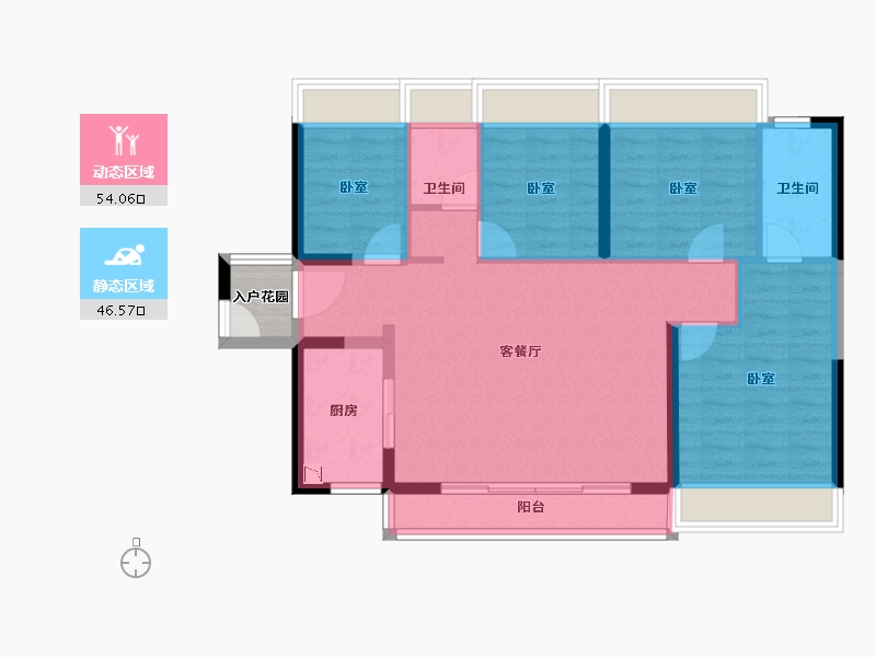 广东省-广州市-广州龙湖·揽境-92.67-户型库-动静分区