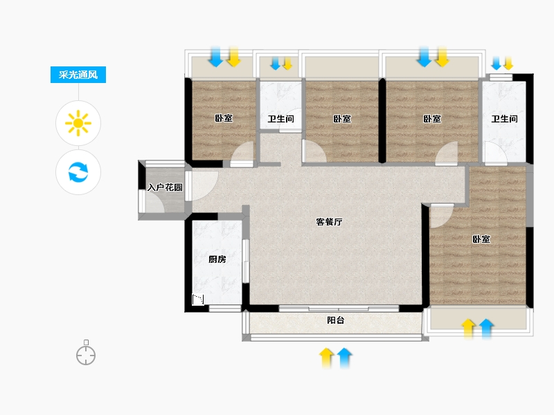 广东省-广州市-广州龙湖·揽境-92.67-户型库-采光通风