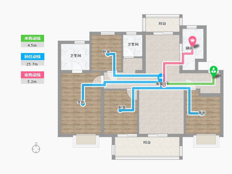 江苏省-苏州市-万科碧桂园-102.00-户型库-动静线