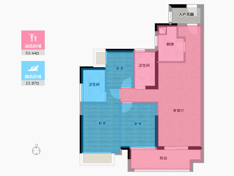 广东省-广州市-绿城顺德杨柳郡-77.84-户型库-动静分区