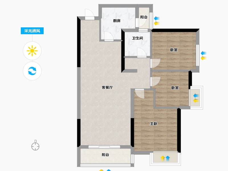 湖北省-武汉市-枫泽星都汇-79.00-户型库-采光通风