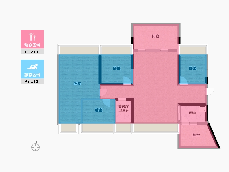 广东省-深圳市-龙光玖龙台住宅-94.00-户型库-动静分区