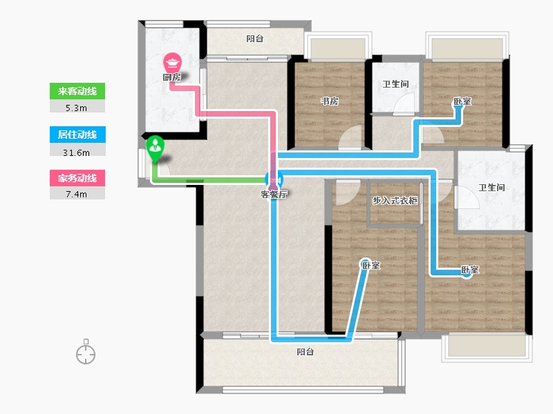 湖南省-怀化市-佳惠·怀熙府-128.74-户型库-动静线