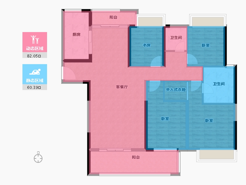 湖南省-怀化市-佳惠·怀熙府-128.74-户型库-动静分区