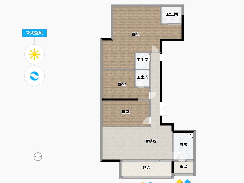 广东省-深圳市-颐湾府-139.70-户型库-采光通风