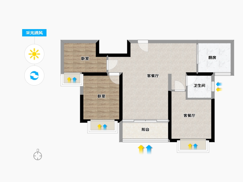 湖南省-郴州市-万利星城综合体-73.00-户型库-采光通风