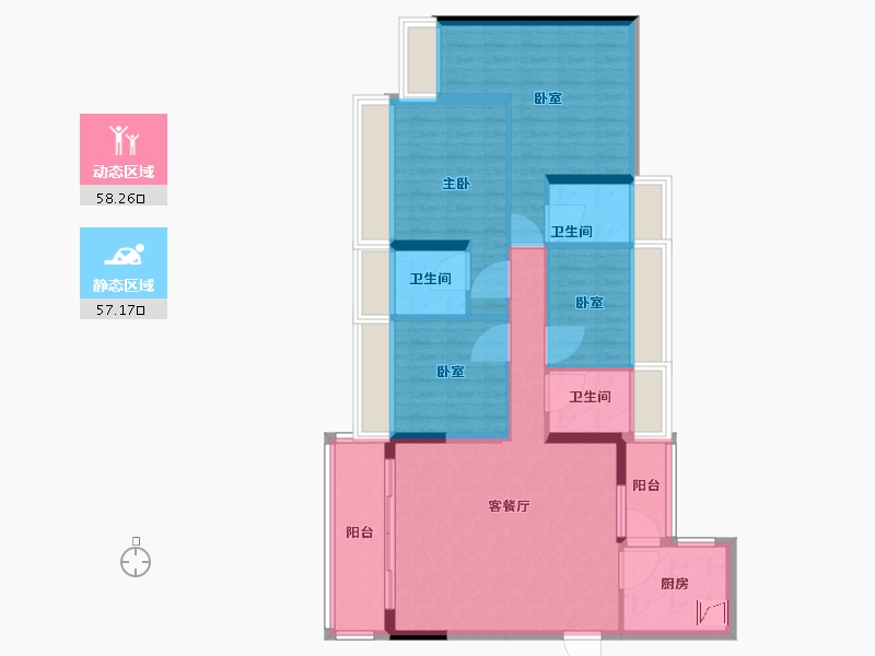 广东省-清远市-钜隆雅居蓝湾-103.01-户型库-动静分区