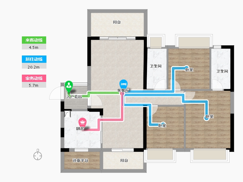 湖南省-衡阳市-银泰红城6~9期-102.99-户型库-动静线