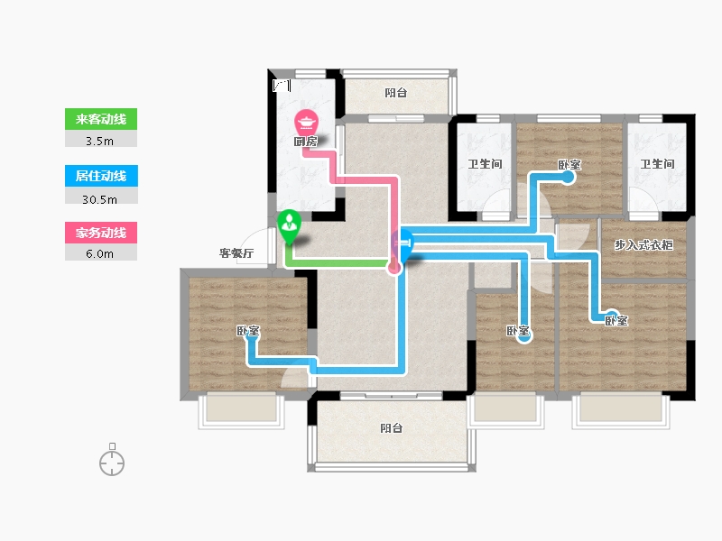 湖南省-怀化市-怀化恒大帝景-106.69-户型库-动静线