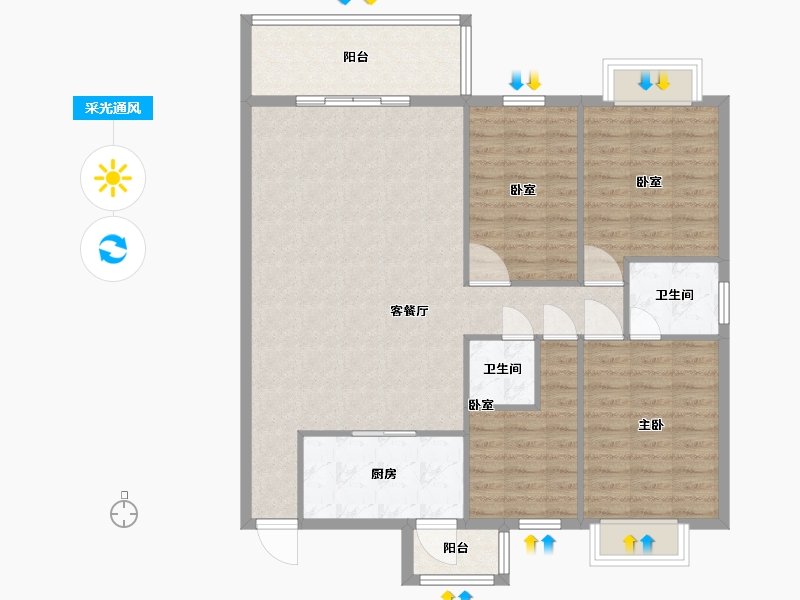 广东省-清远市-滨江尚品-110.55-户型库-采光通风