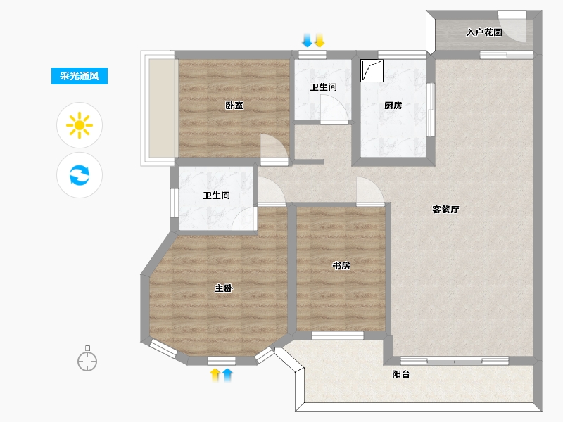 贵州省-遵义市-英伦国际-90.38-户型库-采光通风