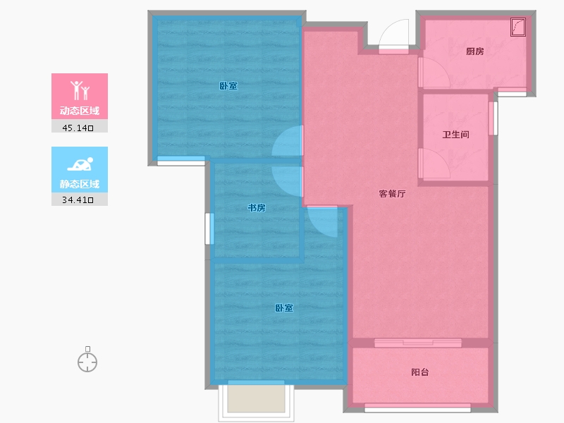 湖北省-孝感市-应城华夏瑞丰-71.47-户型库-动静分区