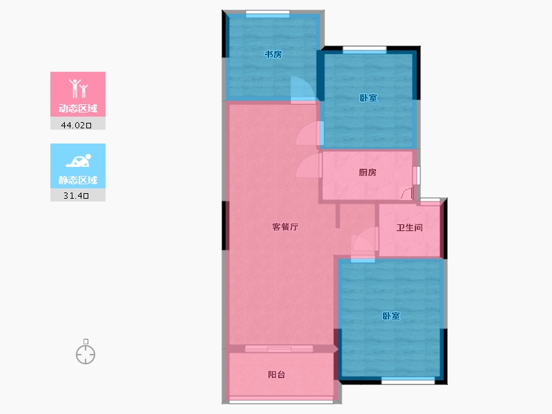 浙江省-嘉兴市-鸿翔·南辰名都-67.11-户型库-动静分区