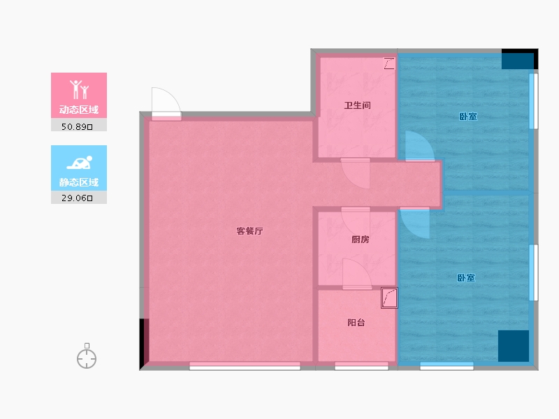 湖北省-武汉市-ICC铂庭-72.02-户型库-动静分区