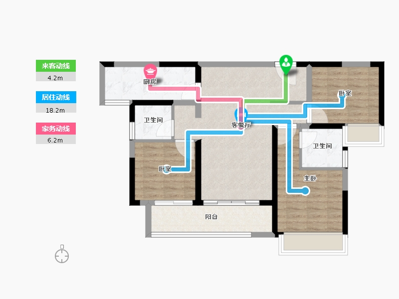 湖南省-郴州市-金科郡-76.41-户型库-动静线