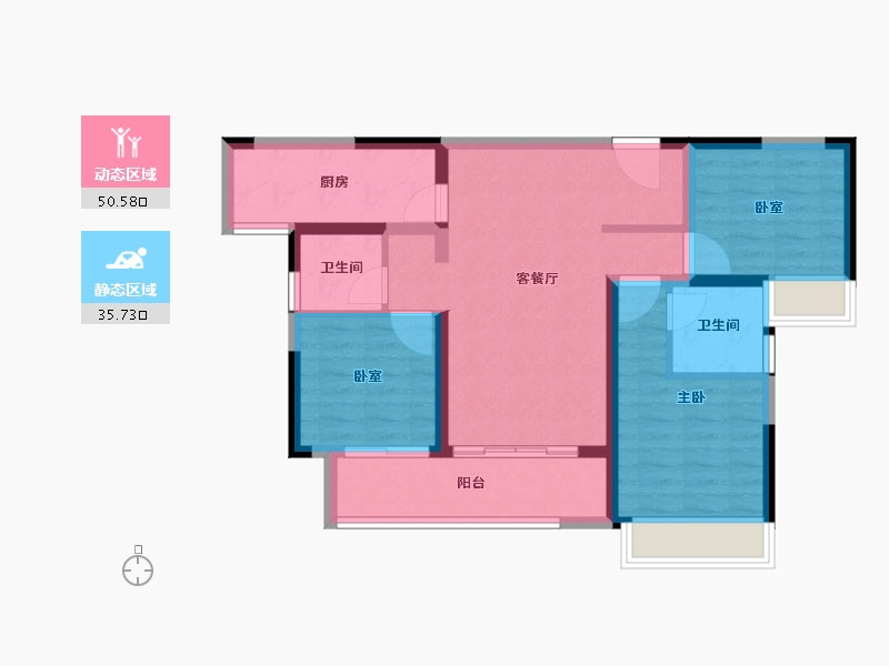 湖南省-郴州市-金科郡-76.41-户型库-动静分区