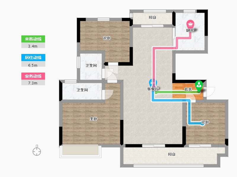 河南省-周口市-建业大城小院-110.40-户型库-动静线