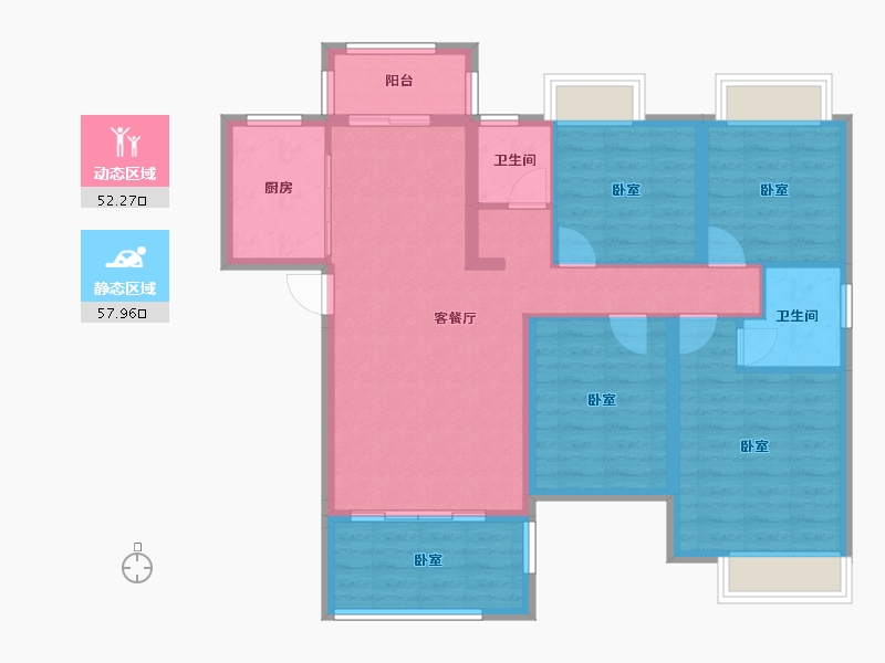 湖南省-怀化市-舞阳尚品星城-98.67-户型库-动静分区