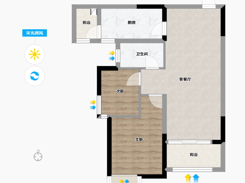 吉林省-长春市-恒大檀溪郡-61.19-户型库-采光通风