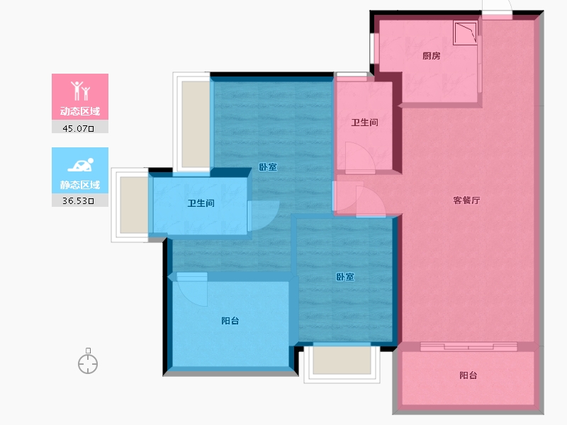 广东省-深圳市-特发天鹅湖畔-71.95-户型库-动静分区