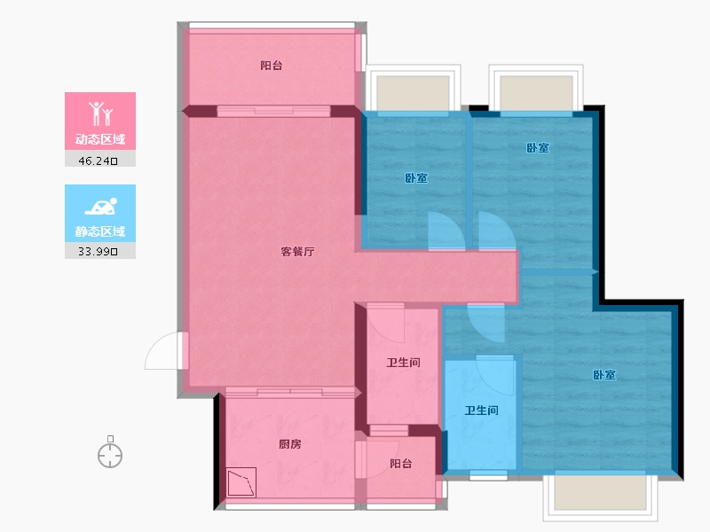 广东省-广州市-恒大郦湖城-71.19-户型库-动静分区