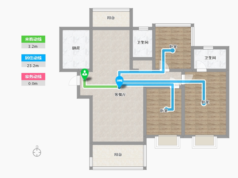 湖南省-岳阳市-滨水天玺-102.05-户型库-动静线