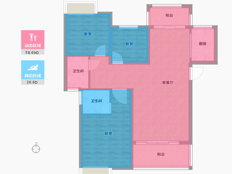 湖南省-怀化市-舞阳尚品星城-85.42-户型库-动静分区