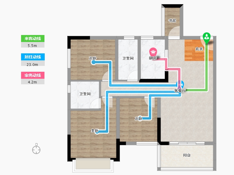 广东省-湛江市-海伦堡·御园-93.07-户型库-动静线