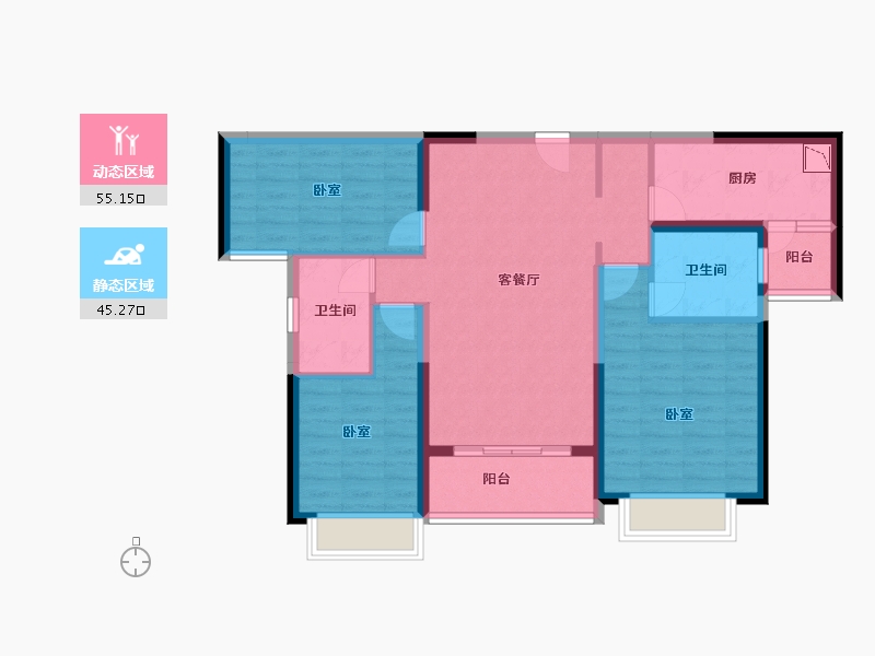 广东省-广州市-恒大郦湖城-89.09-户型库-动静分区