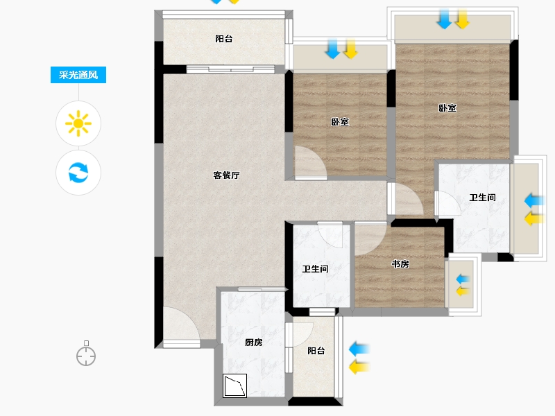 广东省-广州市-保利罗兰国际-82.00-户型库-采光通风