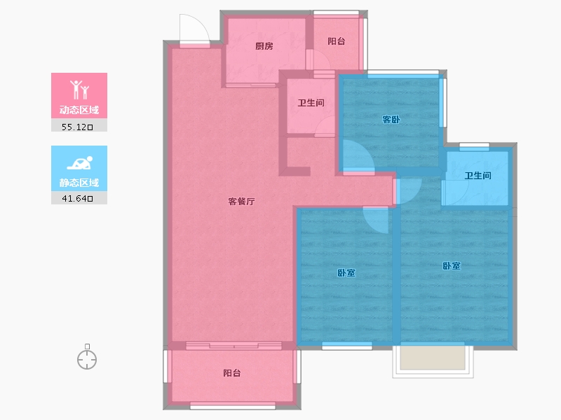 湖南省-怀化市-舞阳尚品星城-85.80-户型库-动静分区