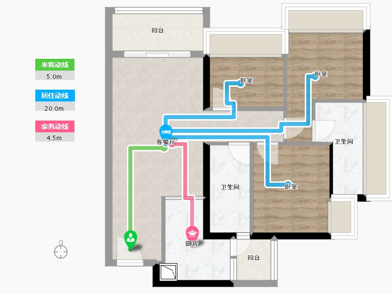 广东省-广州市-保利罗兰国际-70.28-户型库-动静线