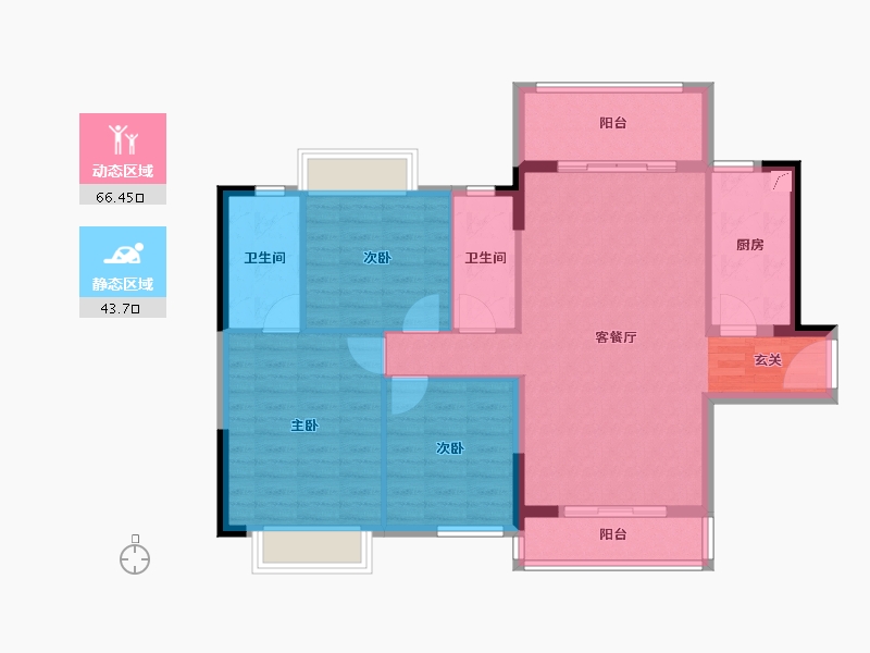 广东省-湛江市-海伦堡·御园-99.80-户型库-动静分区